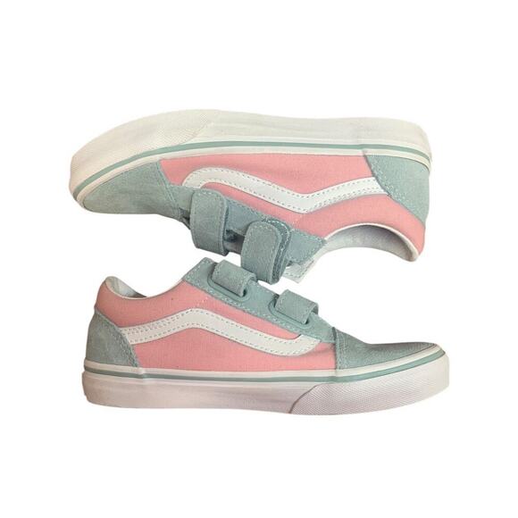Vans Old Skool V Kids Two Tone Gray/pink Sz 2 Us Kids - Picture 3 of 9
